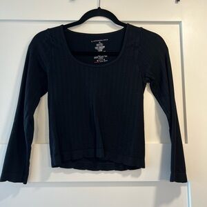 Anthropologie Black Long Sleeve Top
